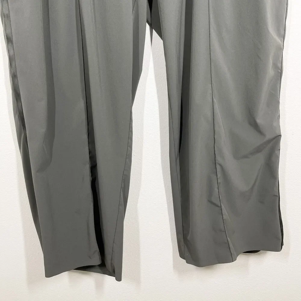 Athleta Nolita Wide Leg Pants Womens‎ Plus Size 26 Green Gray Pockets Seamed
